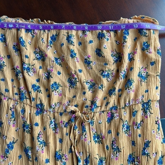 Altar’d State maxi baby doll dress strapless size sm autumn gold ditsy print - Picture 6 of 14